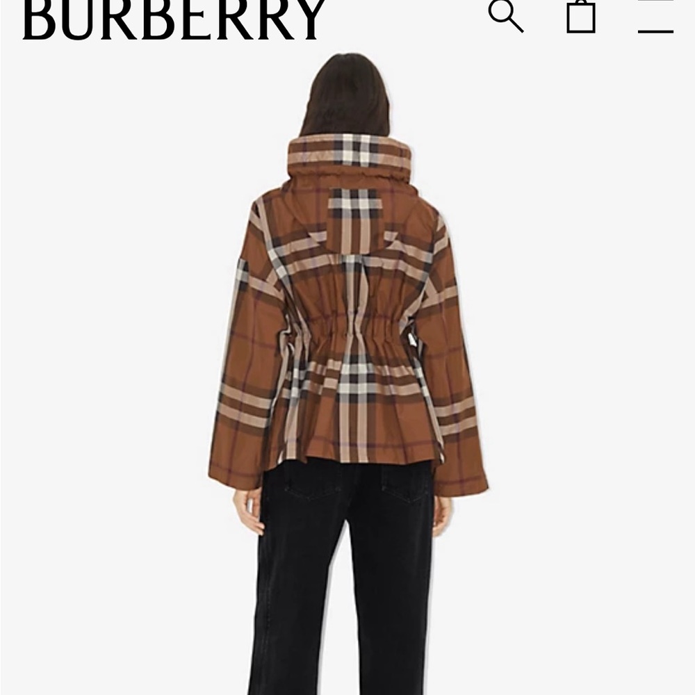 Burberry Check Lightweight Short Parka